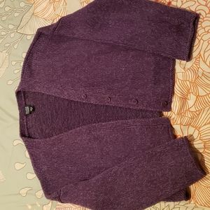 Eileen Fisher purple cardigan, sz M, EUC